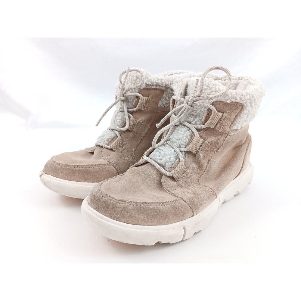 Sorel Women's Explorer II Waterproof Winter Boots Tan Fleece Lined Lace Size 7